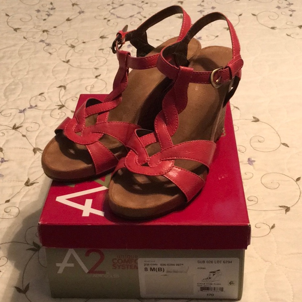 A2 by Aerosoles Coral Wedge/Sandals